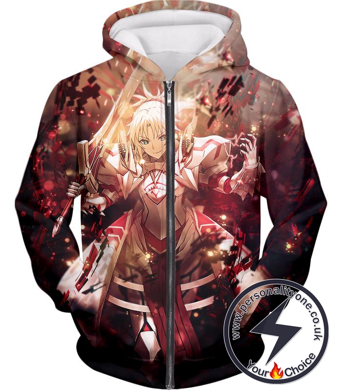 Fate Stay Night Powerful Servant Saber Class Arturia Pendragon Zip Up Hoodie